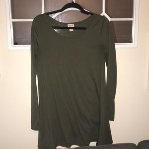 Olive green t shirt dress
